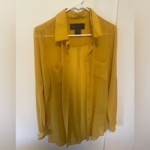 Yellow button down dress shirt